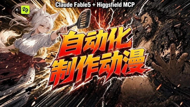 AI自动化动漫制作！Claude Fable 5接入Higgsfield MCP，直接生成完整创意内容