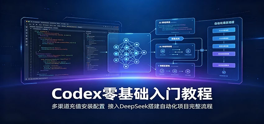 Codex零基础入门教程:多渠道充值安装配置,接入DeepSeek搭建自动化项目完整流程 Codex零基础入门教程:多渠道充值安装配置,接入DeepSeek搭建自动化项目完整流程