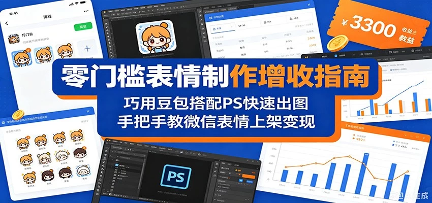 零门槛表情制作增收指南:巧用豆包搭配 PS 快速出图,手把手教微信表情上架变现 零门槛表情制作增收指南:巧用豆包搭配 PS 快速出图,手把手教微信表情上架变现