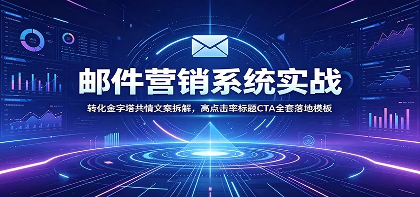 邮件营销系统实战：转化金字塔共情文案拆解，高点击率标题CTA全套落地模板