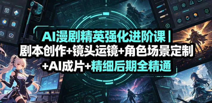 AI漫剧精英强化进阶课|剧本创作+镜头运镜+角色场景定制+AI成片+精细后期全精通 AI漫剧精英强化进阶课|剧本创作+镜头运镜+角色场景定制+AI成片+精细后期全精通