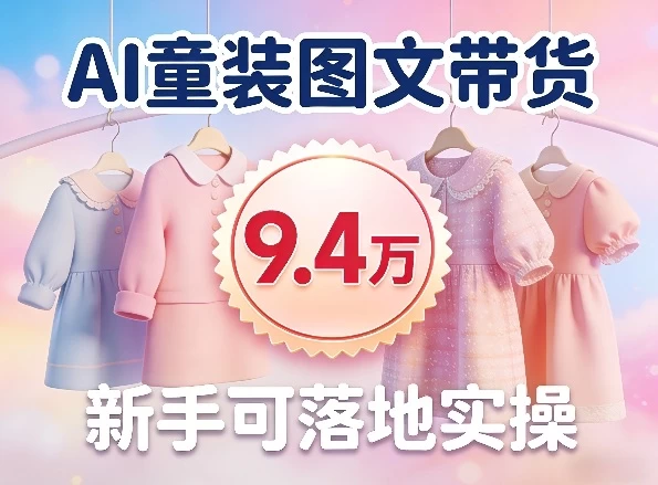 AI童装图文带货拆解，累计出单9.4W，新手可落地实操