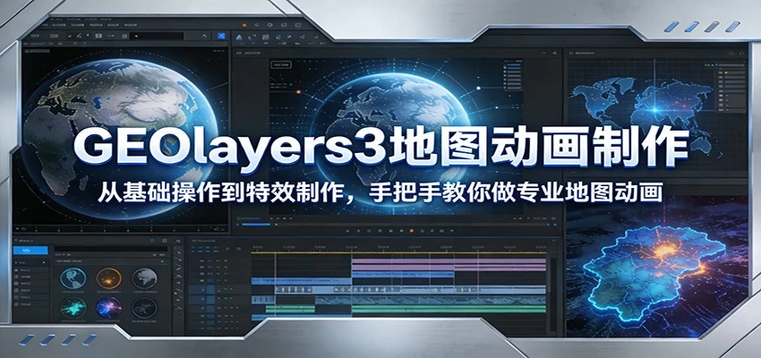 GEOlayers3地图动画制作：从基础操作到特效制作，手把手教你做专业地图动画