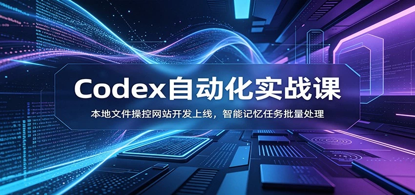 Codex自动化实战课:本地文件操控网站开发上线,智能记忆任务批量处理 Codex自动化实战课:本地文件操控网站开发上线,智能记忆任务批量处理