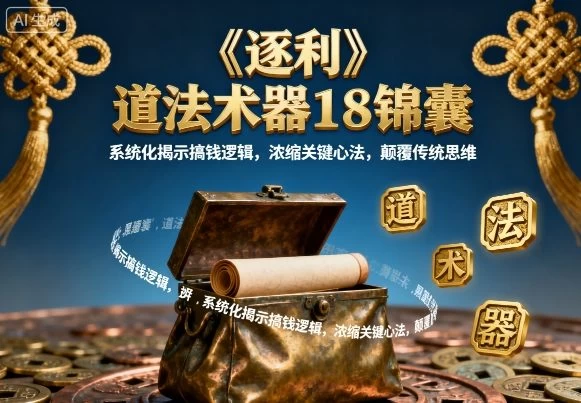 《逐利》道法术器18锦囊,系统化揭示搞钱逻辑,浓缩关键心法,颠覆传统思维(更新) 《逐利》道法术器18锦囊,系统化揭示搞钱逻辑,浓缩关键心法,颠覆传统思维(更新)