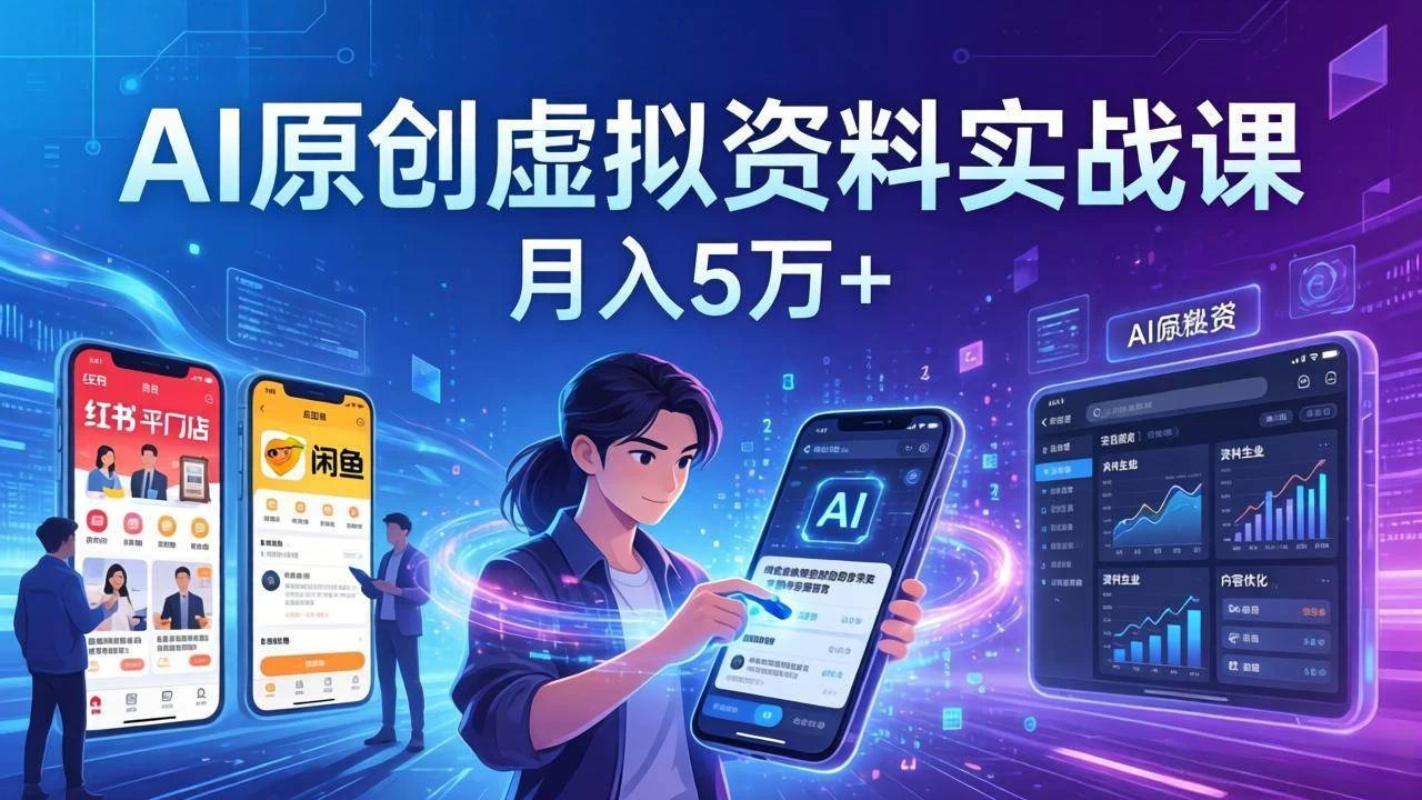 (17657期)AI原创虚拟资料实战课:2026新机会,小红书闲鱼开店,普通人用AI轻松变现,月入5万+ (17657期)AI原创虚拟资料实战课:2026新机会,小红书闲鱼开店,普通人用AI轻松变现,月入5万+
