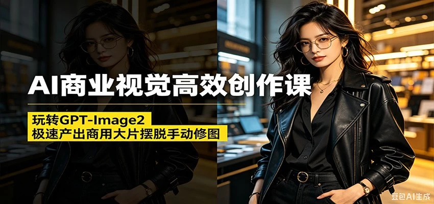 AI商业视觉高效创作课:玩转GPT-Image2,极速产出商用大片摆脱手动修图 AI商业视觉高效创作课:玩转GPT-Image2,极速产出商用大片摆脱手动修图