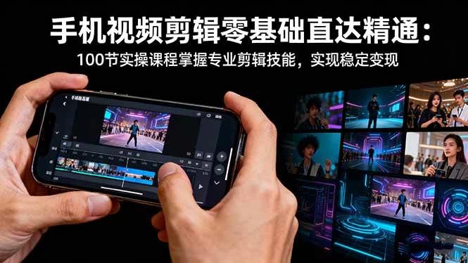 (16466期)手机视频剪辑零基础直达精通:100节实操课程掌握专业剪辑技能,实现稳… (16466期)手机视频剪辑零基础直达精通:100节实操课程掌握专业剪辑技能,实现稳…