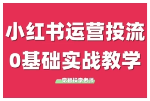 小红书运营投流,小红书广告投放从0到1的实战课,学完即可开始投放(更新26年)