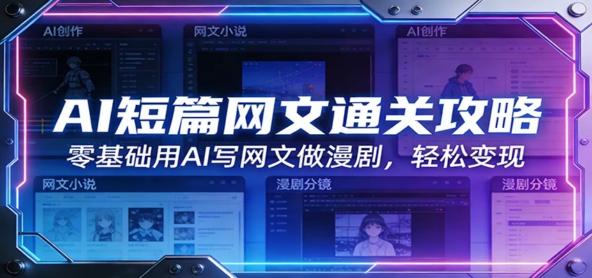 AI短篇网文通关攻略：零基础用AI写网文做漫剧，轻松变现
