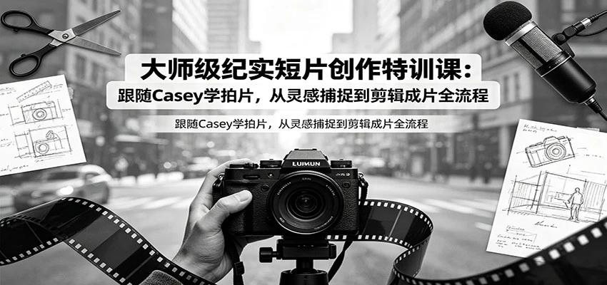 大师级纪实短片创作特训课:跟随Casey学拍片,从灵感捕捉到剪辑成片全流程 大师级纪实短片创作特训课:跟随Casey学拍片,从灵感捕捉到剪辑成片全流程