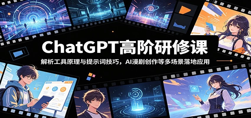 ChatGPT高阶研修课:解析工具原理与提示词技巧,AI漫剧创作等多场景落地应用 ChatGPT高阶研修课:解析工具原理与提示词技巧,AI漫剧创作等多场景落地应用