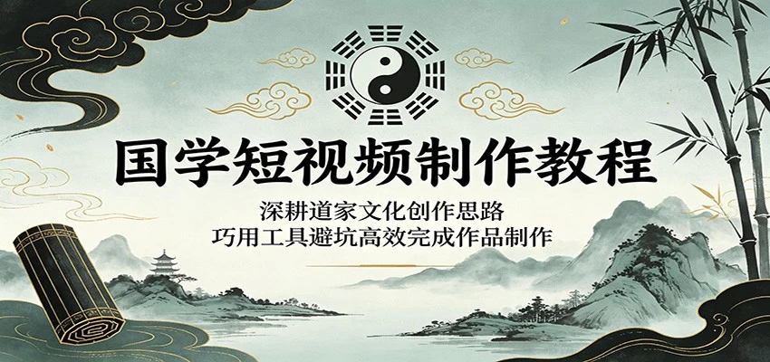 国学短视频制作教程：深耕道家文化创作思路，巧用工具避坑高效完成作品制作