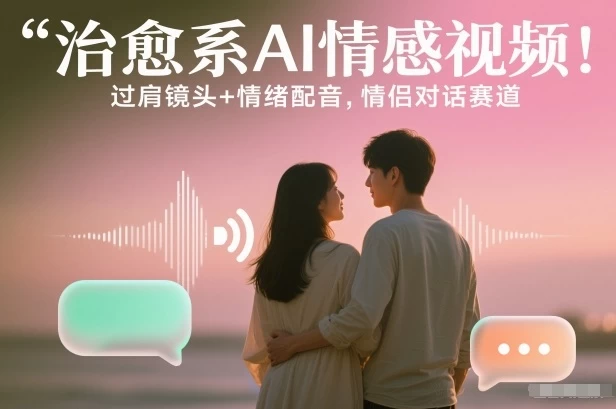 治愈系AI情感视频！过肩镜头+情绪配音，情侣对话赛道