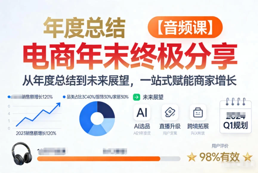 电商年未终极分享，从年度总结到未来展望，一站式赋能商家增长【音频课】