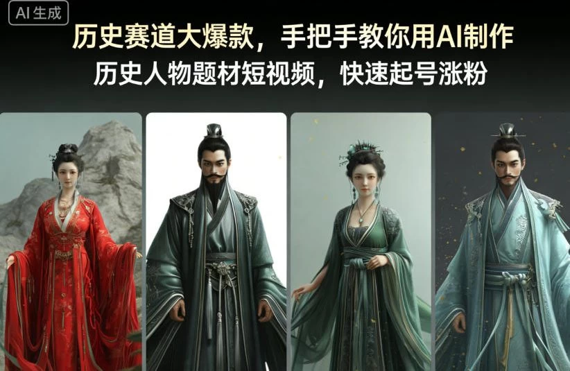 历史赛道大爆款,手把手教你用AI制作历史人物题材短视频,快速起号涨粉 历史赛道大爆款,手把手教你用AI制作历史人物题材短视频,快速起号涨粉