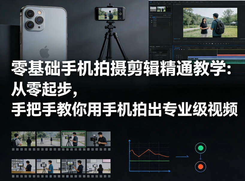 零基础手机拍摄剪辑精通教学：从零起步，手把手教你用手机拍出专业级视频