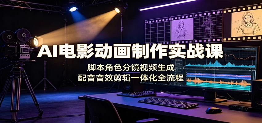 AI电影动画制作实战课:脚本角色分镜视频生成,配音音效剪辑一体化全流程 AI电影动画制作实战课:脚本角色分镜视频生成,配音音效剪辑一体化全流程