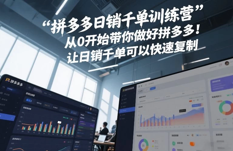 拼多多日销千单训练营，从0开始带你做好拼多多，让日销千单可以快速复制(更新26年1月)