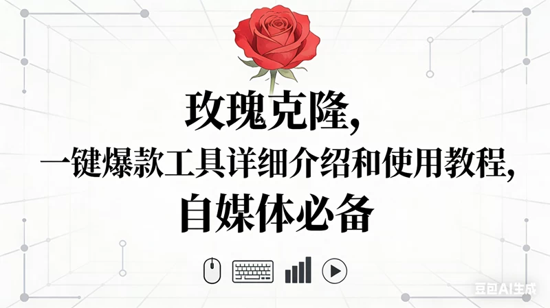 （16811期）玫瑰克隆神器，自媒体必备，一键爆款工具详细介绍和使用教程