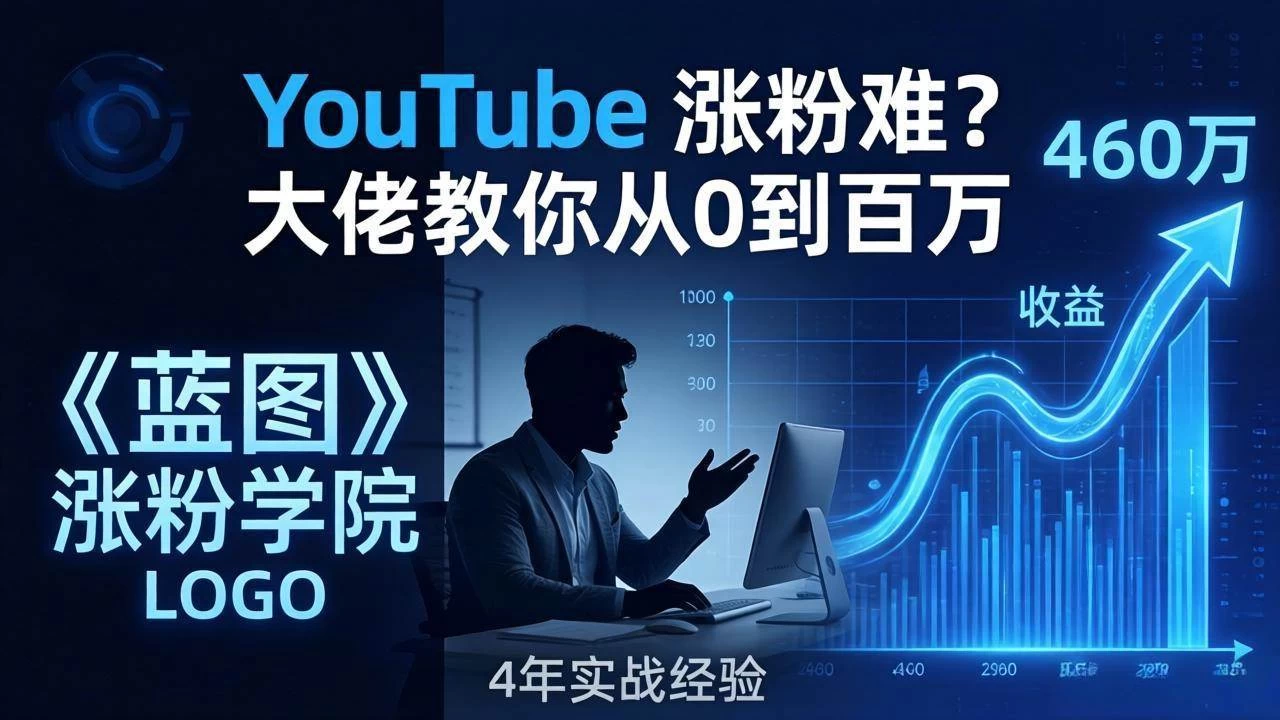 （17836期）YouTube 涨粉难？《蓝图涨粉学院》：4 年赚 460 万的大佬教策略，从0到百万有路径！