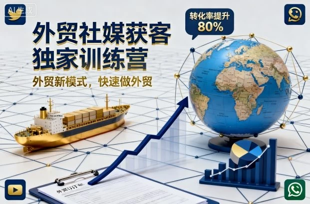 外贸社媒获客独家训练营，外贸新模式，快速做外贸（更新26年4月）