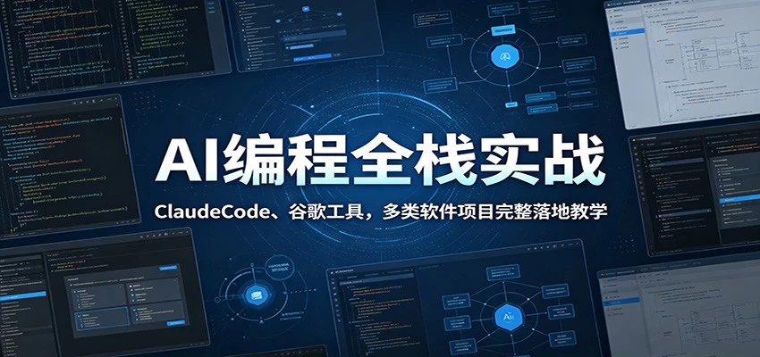 AI编程全栈实战:ClaudeCode、谷歌工具,多类软件项目完整落地教学 AI编程全栈实战:ClaudeCode、谷歌工具,多类软件项目完整落地教学