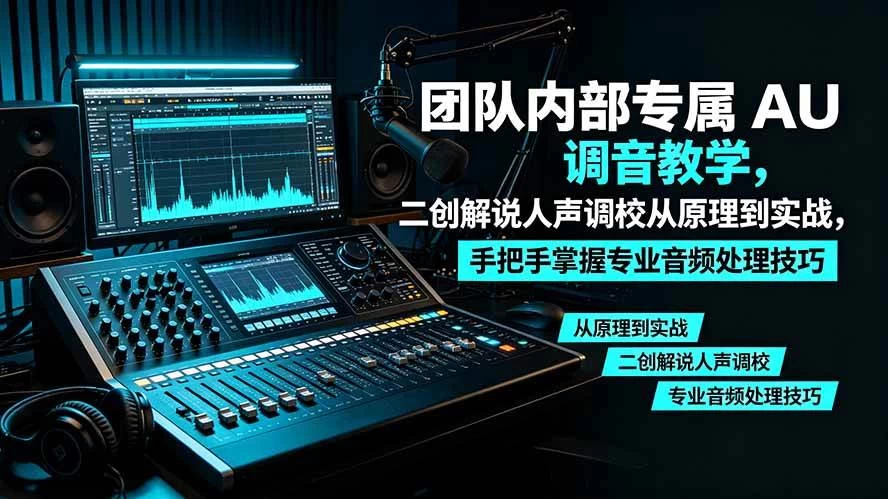 (19517期)某大佬团队内部专属 AU 调音教学,二创解说人声调校从原理到实战,手把手掌握专业音频处理技巧 (19517期)某大佬团队内部专属 AU 调音教学,二创解说人声调校从原理到实战,手把手掌握专业音频处理技巧