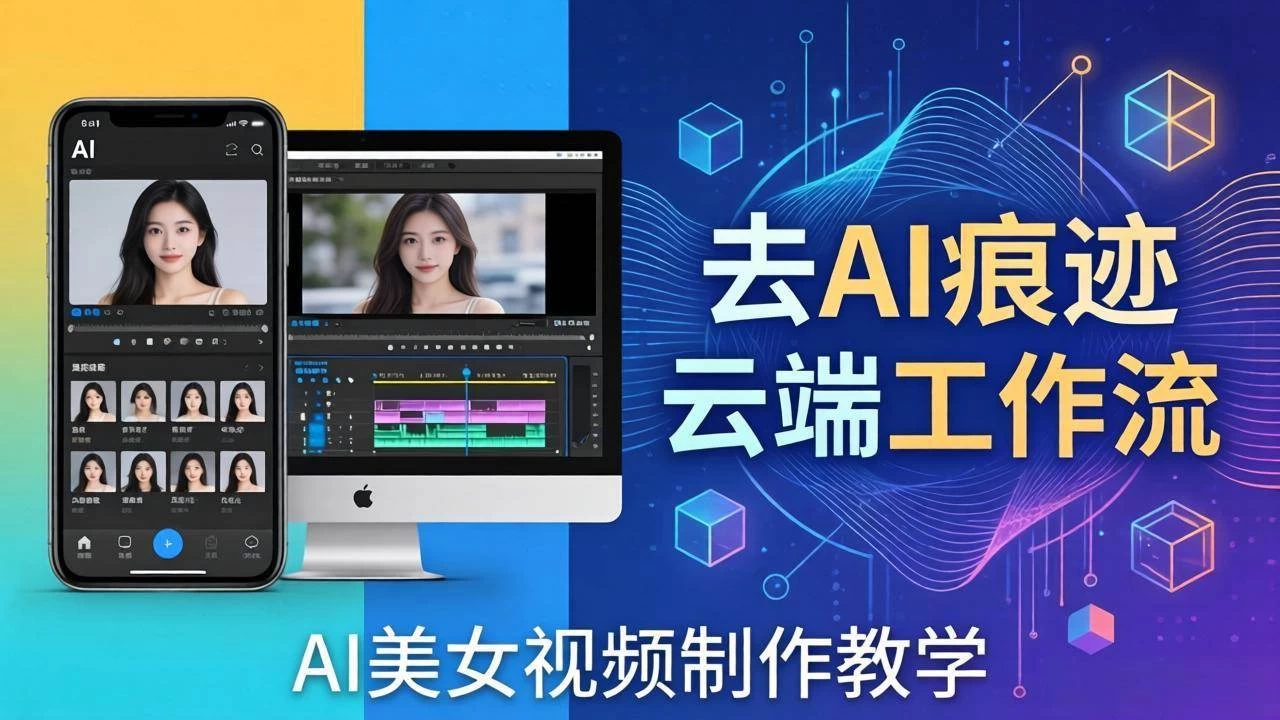 （17928期）AI美女视频制作教学：去AI痕迹，云端工作流出图，手机电脑均可，不需要配置