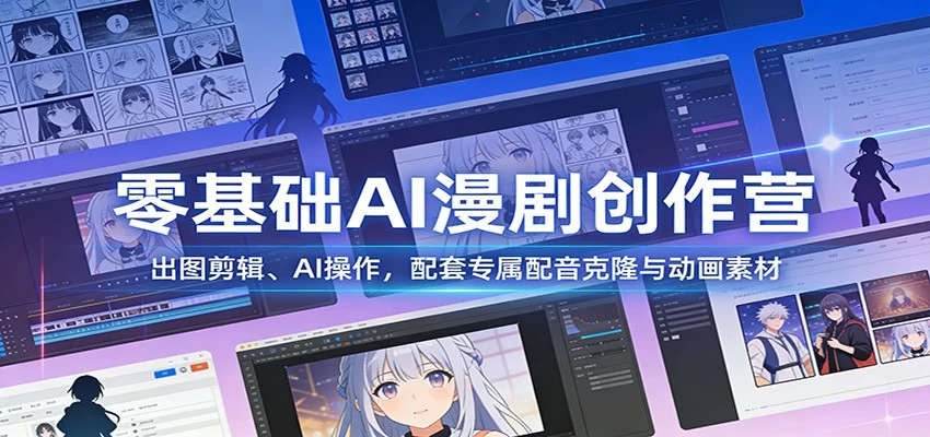 零基础AI漫剧创作营:出图剪辑、AI操作,配套专属配音克隆与动画素材 零基础AI漫剧创作营:出图剪辑、AI操作,配套专属配音克隆与动画素材