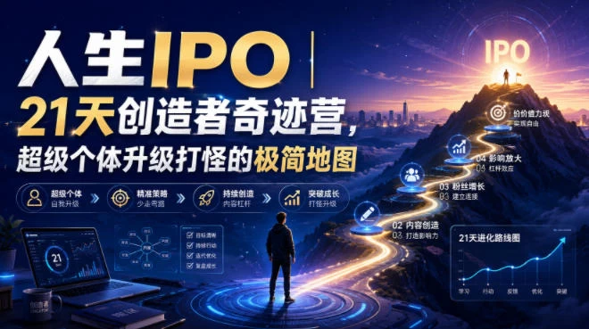 人生IPO︱21天创造者奇迹营,超级个体升级打怪的极简地图 人生IPO︱21天创造者奇迹营,超级个体升级打怪的极简地图