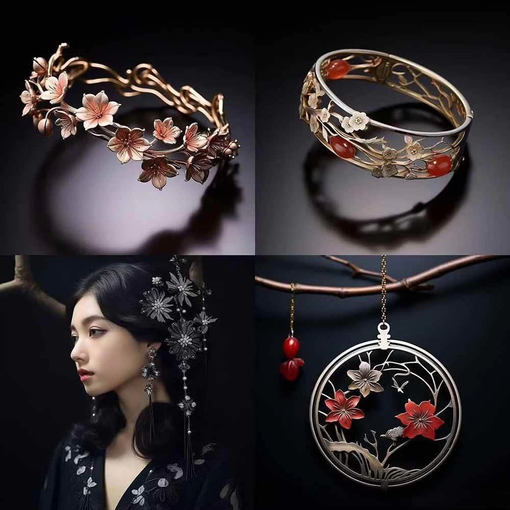 463个Midjourney珠宝摄影提示词：覆盖全品类珠宝，AI设计秒出专业效果