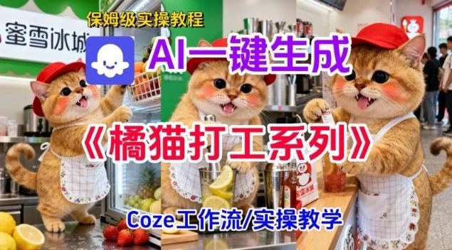 Coze扣子工作流一键生成胖橘猫打工短视频,保姆级实操搭建教学 Coze扣子工作流一键生成胖橘猫打工短视频,保姆级实操搭建教学