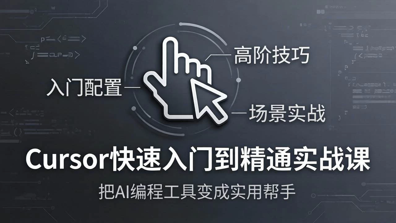 (17794期)Cursor快速入门到精通实战课:入门配置+高阶技巧+场景实战,把AI编程工具变成实用帮手 (17794期)Cursor快速入门到精通实战课:入门配置+高阶技巧+场景实战,把AI编程工具变成实用帮手
