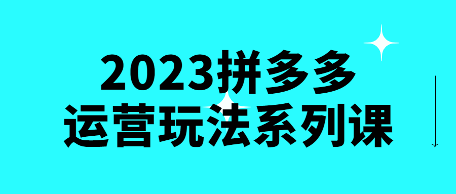2023拼多多运营玩法系列课-趣奇资源网-第5张图片