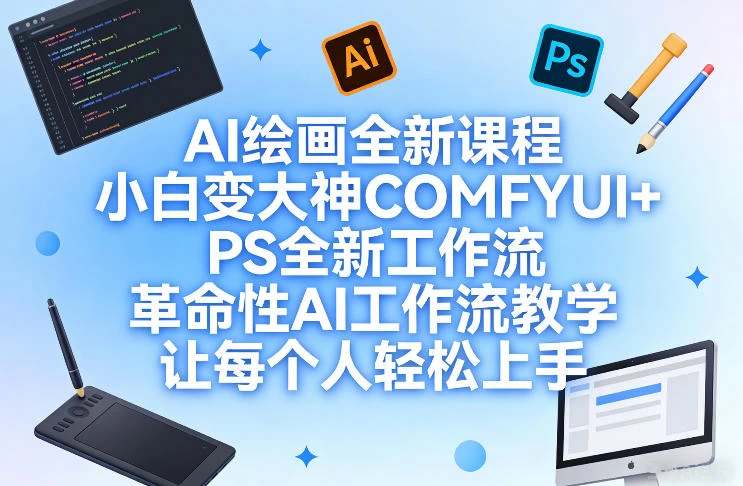 AI绘画全新课程，小白变大神COMFYUI+PS全新工作流，革命性AI工作流教学，让每个人轻松上手
