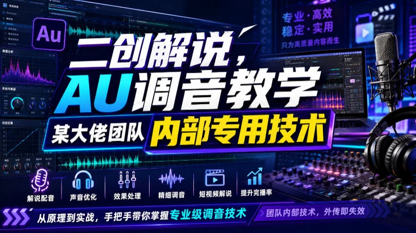 二创解说AU调音教学,某大佬团队内部专用技术 二创解说AU调音教学,某大佬团队内部专用技术