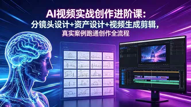 （18596期）AI视频实战创作进阶课：分镜头设计+资产设计+视频生成剪辑，真实案例跑通创作全流程