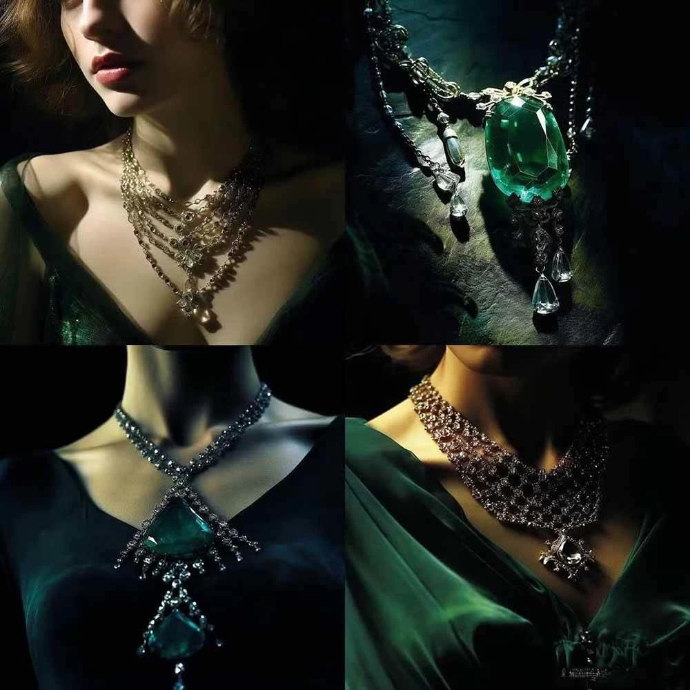 463个Midjourney珠宝摄影提示词：覆盖全品类珠宝，AI设计秒出专业效果