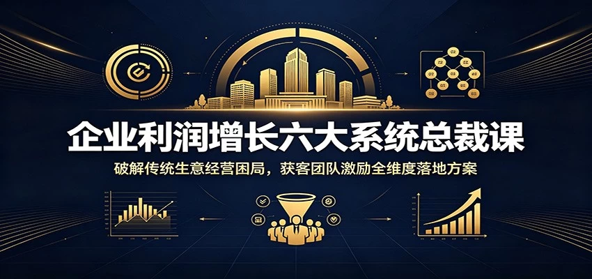 企业利润增长六大系统总裁课:破解传统生意经营困局,获客团队激励全维度落地方案 企业利润增长六大系统总裁课:破解传统生意经营困局,获客团队激励全维度落地方案