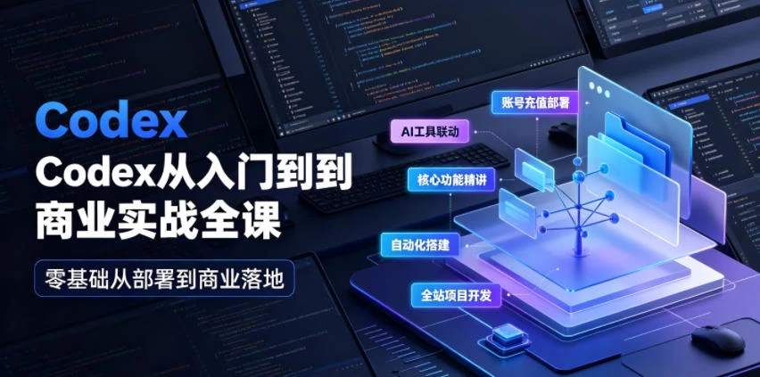 Codex从入门到商业实战全课|账号充值部署、AI工具联动、核心功能精讲、自动化搭建、全站项目开发零基础教程 Codex从入门到商业实战全课|账号充值部署、AI工具联动、核心功能精讲、自动化搭建、全站项目开发零基础教程