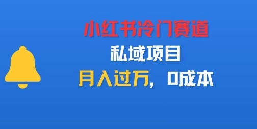 小红书冷门赛道,私域项目,月入过1W,0成本