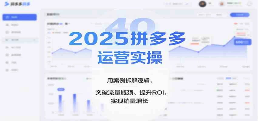 2025拼多多运营实操,用案例拆解逻辑,突破流量瓶颈、提升ROI,实现销量增长 2025拼多多运营实操,用案例拆解逻辑,突破流量瓶颈、提升ROI,实现销量增长