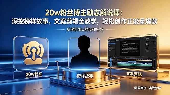 (18648期)20w粉丝博主励志解说课:深挖榜样故事,文案剪辑全教学,轻松创作正能量爆款 (18648期)20w粉丝博主励志解说课:深挖榜样故事,文案剪辑全教学,轻松创作正能量爆款