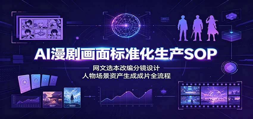 AI漫剧画面标准化生产SOP:网文选本改编分镜设计,人物场景资产生成成片全流程 AI漫剧画面标准化生产SOP:网文选本改编分镜设计,人物场景资产生成成片全流程