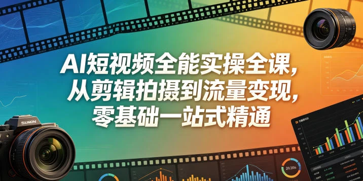 AI短视频全能实操全课,从剪辑拍摄到流量变现,零基础一站式精通 AI短视频全能实操全课,从剪辑拍摄到流量变现,零基础一站式精通