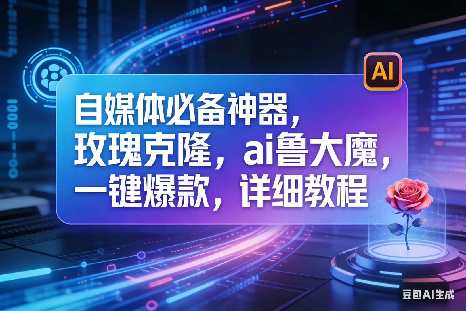 （17721期）玫瑰克隆工具，ai鲁大魔，自媒体必备神器，一键爆款，详细教程。