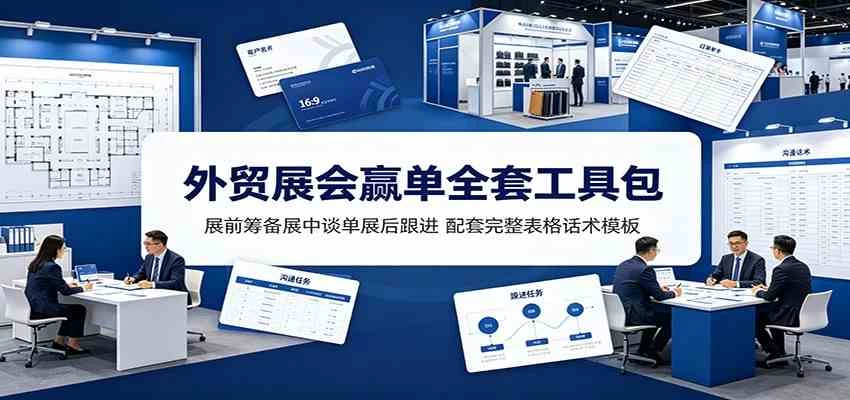 外贸展会赢单全套工具包:展前筹备展中谈单展后跟进,配套完整表格话术模板 外贸展会赢单全套工具包:展前筹备展中谈单展后跟进,配套完整表格话术模板
