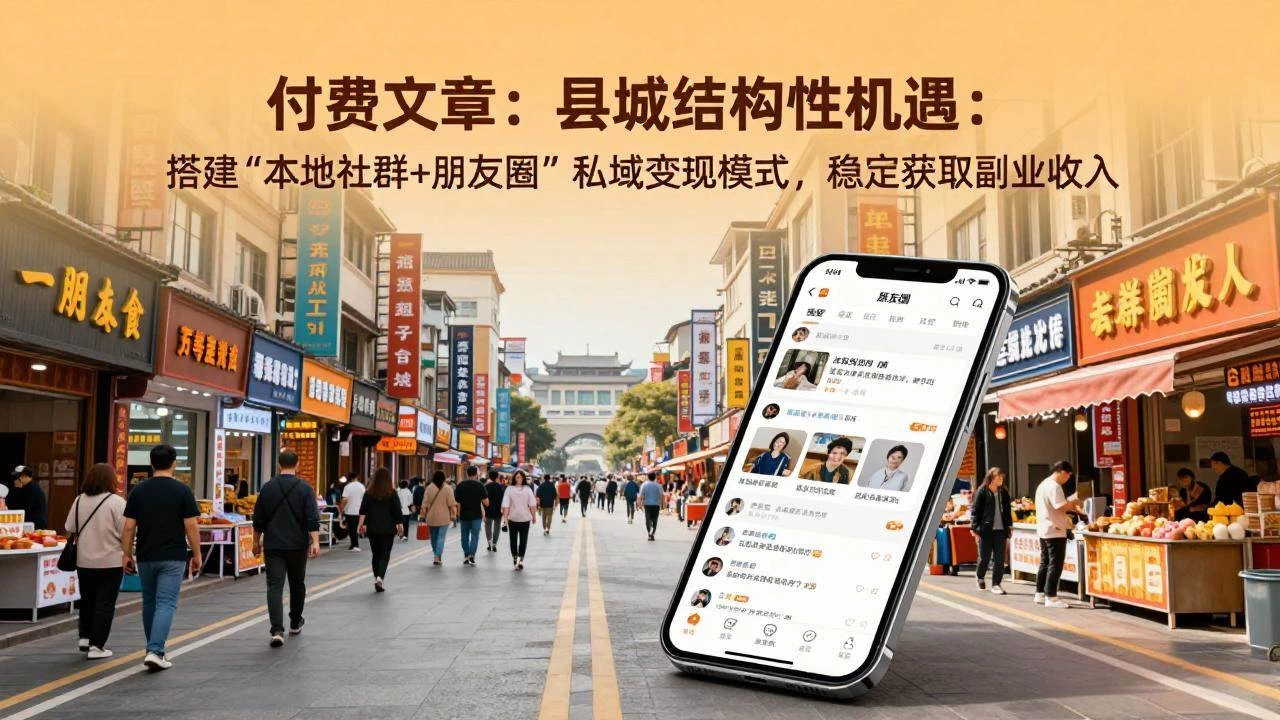 (17518期)付费文章:县城结构性机遇:搭建“本地社群+朋友圈”私域变现模式,稳定获取副业收入 (17518期)付费文章:县城结构性机遇:搭建“本地社群+朋友圈”私域变现模式,稳定获取副业收入