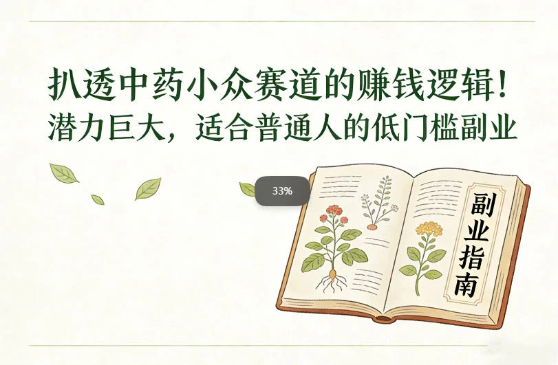 扒透中药小众赛道的賺米逻辑，潜力巨大，适合普通人的低门槛副业